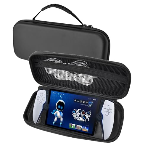OKESYO Playstation Portal Remote Play Tasche Case mit Eingebaut Halterungsdesign und Netztasche für Playstation Portal Remote Play Zubehör, Stoßfest, Kratzfest und Sturzsicher von OKESYO