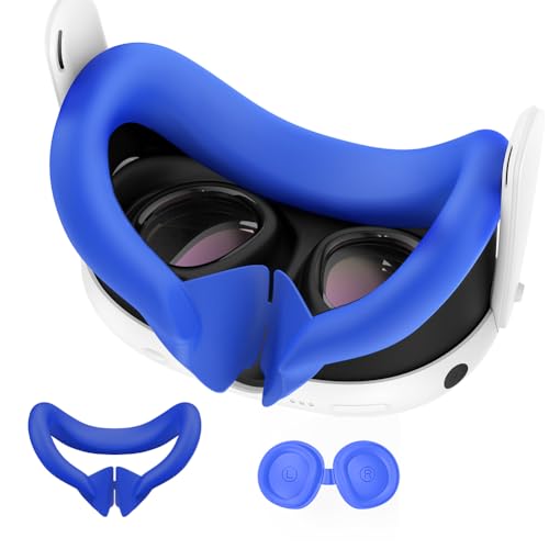 OKESYO Silikon Augenmaske und Linsenschutz für Meta Quest 3, Zubehör für Meta Quest 3, Schweißfest, Staubdicht, Kratzfest, Hautfreundlich, Waschbar, Schützt VR-Objektive vor Kratzern von OKESYO