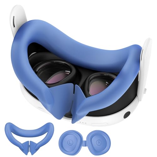 OKESYO Silikon Augenmaske und Linsenschutz für Meta Quest 3, Zubehör für Meta Quest 3, Schweißfest, Staubdicht, Kratzfest, Hautfreundlich, Waschbar, Schützt VR-Objektive vor Kratzern von OKESYO