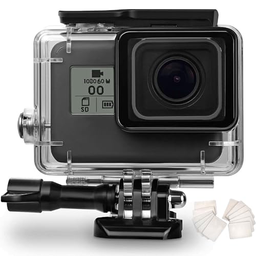 OKFUN wasserdichte Schutzhülle für Gopro Hero 7/Hero 6/Hero 5/2018 schwarz, 60M/196FT Unterwasser-Tauchschutzhülle für Go Pro Hero 7/6/5/2018 schwarz von OKFUN
