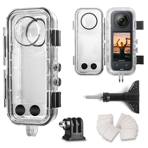 OKFUN wasserdichte Tauchschutzhülle für Insta 360 X4, 40 m Unterwassertauchen, langlebiges Gehäuse für Hero Insta 360x4 Action-Kamera-Zubehör, Schnorcheln, Surfen und Extremsport von OKFUN