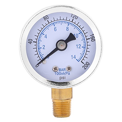 OKJHFD Vertikales hydraulisches Manometer, 0–200 psi, 0–14 bar, hydraulisches Wasserdruckmessgerät, 40 mm Zifferblatt, 1/8 Zoll NPT, für Luft, Wasser, Öl oder andere Flüssigkeiten OKJHFD Vertikales hydraulisches Manometer, 0–200 psi, 0–14 bar, hydraulisches Wasserdruckmessgerät, 40 mm Zifferblatt, 1/8 Zoll NPT, für Luft, Wasser, Öl oder andere Flüssigkeiten von OKJHFD