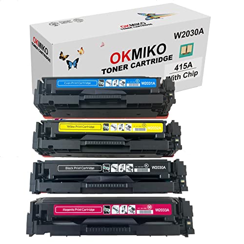 Mit Chip OKMIKO Multipack Kompatibel Toner für HP 415A 415X W2030A Toner für HP Color Laserjet Pro MFP m479fdn m479fdw m454dw Toner von OKMIKO