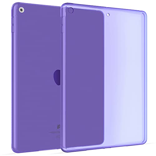Okuli Hülle Kompatibel mit Apple iPad (10.2) (2019-2020) - Transparent Silikon Cover Case Schutzhülle in Lila von OKULI