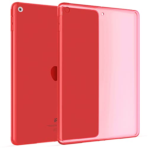 Okuli Hülle Kompatibel mit Apple iPad (9.7) 2017-2018 - Transparent Silikon Cover Case Schutzhülle in Rot von OKULI