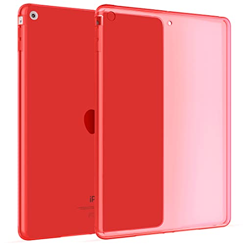 Okuli Hülle Kompatibel mit Apple iPad Air 1 - Transparent Silikon Cover Case Schutzhülle in Rot von OKULI