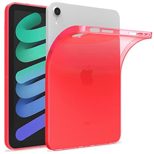 Okuli Hülle Kompatibel mit Apple iPad Mini 6 (2021) - Transparent Silikon Cover Case Schutzhülle in Rot von OKULI
