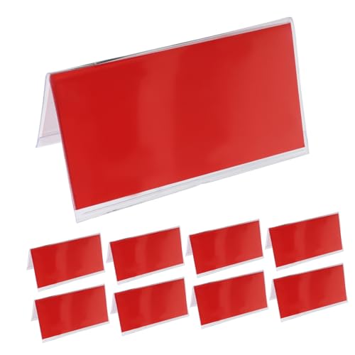 OKUMEYR 10 Stück Anzeigetisch für Namensschilder Preisanzeige Zeichen Anzeigeschilder für Bibliotheken Platzkarten aus Acryl Acrylzeichenhalter Tischschildhalter Tischschilder Plastik rot OKUMEYR 10 Stück Anzeigetisch für Namensschilder Preisanzeige Zeichen Anzeigeschilder für Bibliotheken Platzkarten aus Acryl Acrylzeichenhalter Tischschildhalter Tischschilder Plastik rot von OKUMEYR
