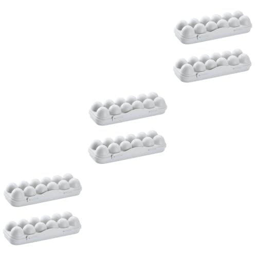 OKUMEYR 6 Stück 12 12 Gitter Eierablage Karton Kiste Eierbehälter Stapelbar Spender Praktische Eierablage Gießen Stapler Tablett Mit 12 Gittern Eierhalter Arbeitsplatte Tür Grey von OKUMEYR