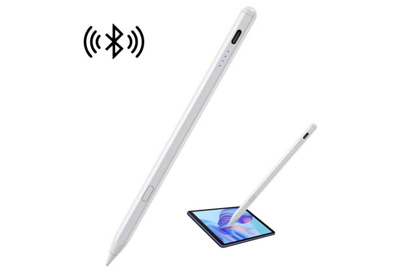 OKWISH Eingabestift Stift Stylus Pen Touchstift Pencil Touchscreen f. Apple iPad 2018-2023 (Magnetische Adsorption des iPads, 1-St., Hochpräzise Handflächenerkennung 4 LED-Anzeige Neigungsempfindlich) Magnetisches Pen Kompatibel mit iPad iPad Pro iPad Mini iPad Air von OKWISH