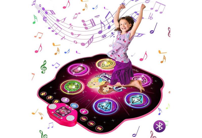 OKWISH Kabellose Musik LED Licht-Tanzpad Interaktive Spielmatte Tanzmatte (mit Bluetooth Verbindung 6/4-Tasten-Modi Anti-Rutsch und Wasserdicht, 1 St., Spielzeug Geschenke für Jungen Madchen Kinder 3-12 Jahre) von OKWISH