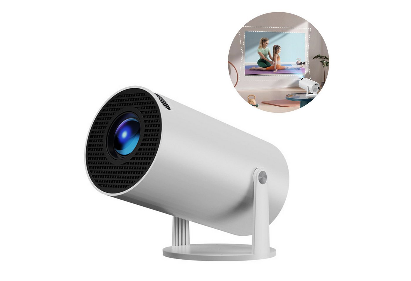 OKWISH WiFi Beamer Full HD Projektor mit Android 11 Bluetooth 5.0 LCD-Beamer (1500:1, 1280 x 720 px, 250 ANSI Lumen Tragbarer Projektor für Heimkino und Reisen) von OKWISH