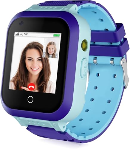 OKYUK 4G Smartwatch Kinder mit GPS und Telefon, Smartwatc für Kinder kann als Geschenk verwendet Werden, geeignet für Kinder im Alter von 3–12 Jah (Blau) von OKYUK