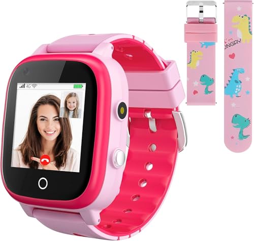 OKYUK 4G Smartwatch Kinder mit GPS und Telefon, Smartwatc für Kinder kann als Geschenk verwendet Werden, geeignet für Kinder im Alter von 3–12 Jah (Rosa) von OKYUK
