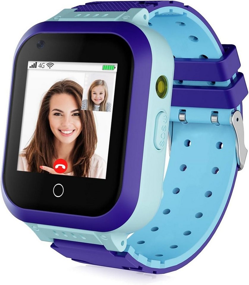 OKYUK Zwei-Wege-Anrufe Smartwatch (1,44 Zoll, 4G), Zwei-Wege-Sprechen, Tracker-Kinderuhr als Geschenk verwendbar geeignet von OKYUK