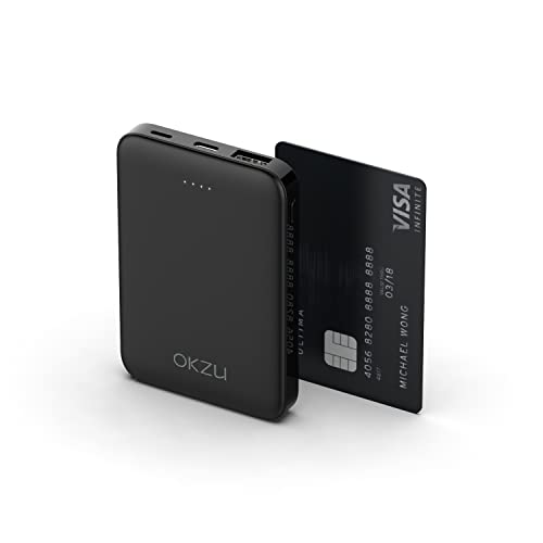 OKZU Ultra Slim 6000mAh USB C Powerbank, kompakt und leicht USB C Externer Akku für iPhone 8/7/6S/6, Samsung Galaxy, Nexus, HTC, Huawei und mehr von OKZU