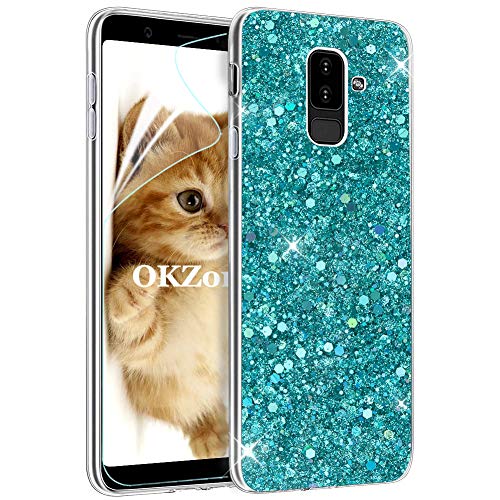 OKZone Galaxy A6 Plus 2018 Hülle, Luxus Glitzer Bling Design Weich TPU Bumper Case Silikon Schutzhülle Handy Tasche Rückseite Hülle Etui Cover TPU Bumper Schale für Samsung Galaxy A6 Plus 2018 (Grün) von OKZone