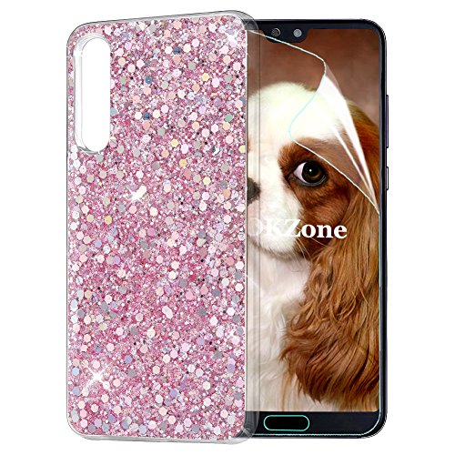 OKZone Huawei P20 Pro Hülle, Luxus Glitzer Bling [Glänzende Mode] Design Weich TPU Bumper Case Silikon Schutzhülle Handy Tasche Rückseite Hülle Etui Cover TPU Bumper Schale für Huawei P20 Pro (Rosa) von OKZone