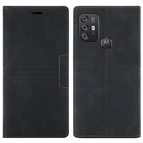 OKZone Kompatibel mit Motorola Moto G60/G40 Fusion Hülle, Handyhülle Wallet PU Leder Kartenfach Magnet Klappbar Schutzhülle Motorola Moto G60/G40 Fusion Hülle Flip Case Cover Klapphülle (Schwarz) von OKZone