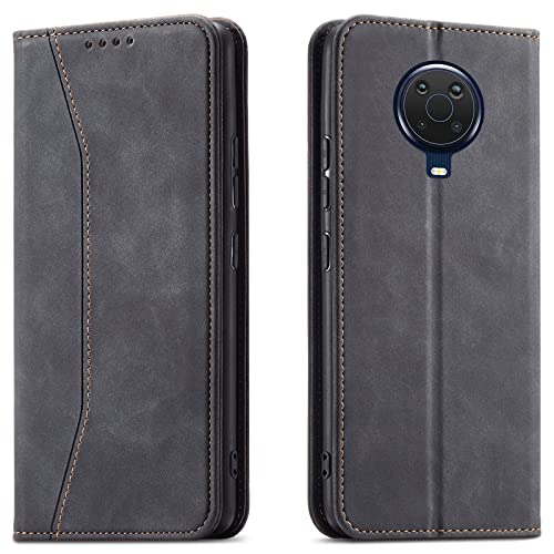 OKZone Kompatibel mit Nokia G10 / G20 Hülle, Magnet Leder Tasche Handyhülle, Kartenfächer Nokia G10 / G20 Schutzhülle, [Premium PU Leder] Flip Klappbare Stoßfeste Magnetische Standfunktion (Schwarz) von OKZone