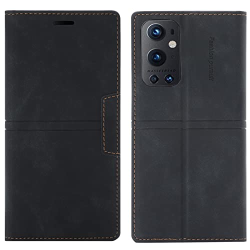 OKZone Kompatibel mit OnePlus 9 Pro Hülle, Handyhülle Wallet PU Leder Kartenfach Magnet Klappbar Schutzhülle OnePlus 9 Pro Handy Hüllen Flip Handytasche Case Cover Stoßfest Klapphülle (Schwarz) von OKZone