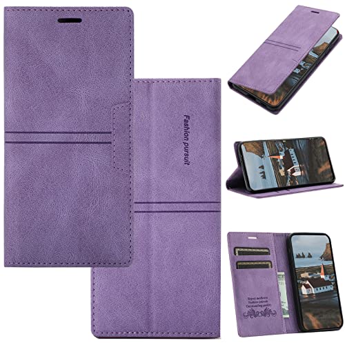 OKZone Kompatibel mit Oppo A54 5G/Oppo A74 5G/ A93 5G Hülle, Handyhülle Wallet PU Leder Kartenfach Magnet Klappbar Schutzhülle Handytasche Ständer Flip Case Cover Stoßfest Klapphülle Etui (Lila) von OKZone