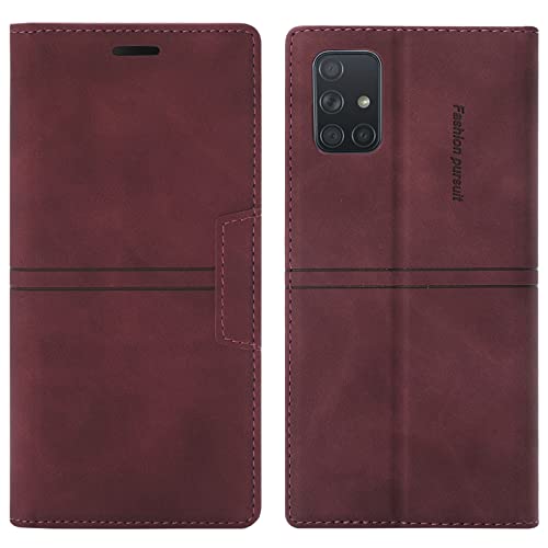 OKZone Kompatibel mit Samsung Galaxy A91/S10 Lite/M80S Hülle, Handyhülle Samsung A91/S10 Lite/M80S Wallet PU Leder Kartenfach Magnet Klappbar SchutzhülleS Hülle Flip Case Cover Klapphülle (Rot) von OKZone