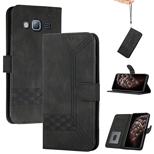 OKZone Kompatibel mit Samsung Galaxy J510/J5 2016 Hülle, Handyhülle für Samsung J510/J5 2016, PU Leder Wallet Schutzhülle Magnetisch, Klapphülle Tasche Flip Case Cover Handytasche Etui (Schwarz) von OKZone