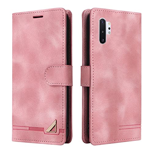 OKZone Kompatibel mit Samsung Galaxy Note 10 Pro/Note10 Plus Hülle, Halterung Standfunktion Kartenfach Wallet Schutzhülle 360 Grad Stoßfest Premium Leder Schutzhülle Handyhülle (Rosa) von OKZone