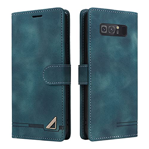 OKZone Kompatibel mit Samsung Galaxy Note 8 Hülle, Halterung Standfunktion Kartenfach Wallet Schutzhülle 360 Grad Stoßfest Premium Leder Schutzhülle Handyhülle für Samsung Galaxy Note 8 (Grün) von OKZone