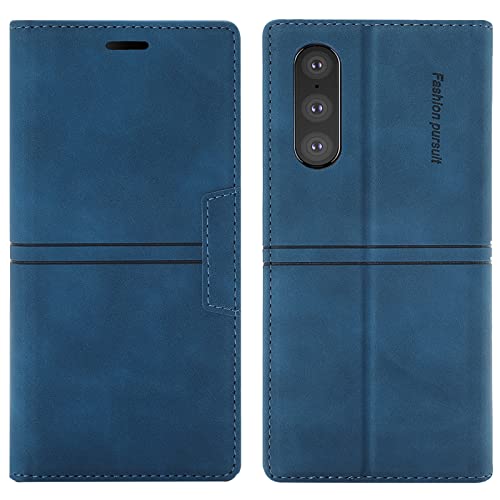 OKZone Kompatibel mit Sony Xperia 10 II Hülle, Handyhülle Wallet PU Leder Kartenfach Magnet Klappbar Schutzhülle Sony Xperia 10 II Handy Hüllen Flip Case Cover Stoßfest Klapphülle Etui (Blau) von OKZone