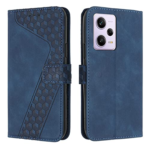 OKZone Kompatibel mit Xiaomi Redmi Note 12 Pro 5G/Poco X5 Pro 5G Hülle, PU Leder Handyhülle Tasche Wallet Redmi Note 12 Pro 5G, Flip Cover Klappbar Etui mit Magnet Kartenfach TPU Lederhülle (Blau) von OKZone