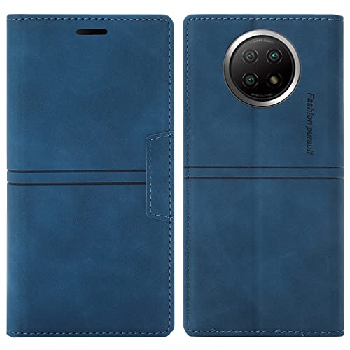 OKZone Kompatibel mit Xiaomi Redmi Note 9 5G/ Note 9T Hülle, Handyhülle Wallet PU Leder Kartenfach Magnet Klappbar Schutzhülle Xiaomi Redmi Note 9 5G/ Note 9T Hülle Flip Case Cover Klapphülle (Blau) von OKZone