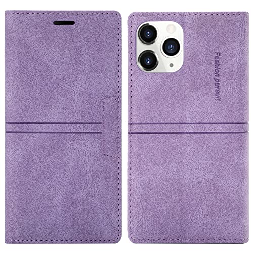 OKZone Kompatibel mit iPhone 12/12 Pro Hülle, Handyhülle Wallet PU Leder Kartenfach Magnet Klappbar Schutzhülle iPhone 12/iPhone 12 Pro (6,1 Zoll) Hülle Flip Case Cover Stoßfest Klapphülle (Lila) von OKZone