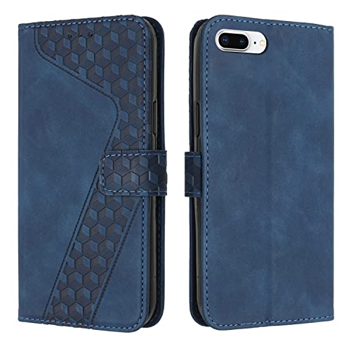 OKZone Kompatibel mit iPhone 6S/6 Plus Hülle, PU Leder Handyhülle Tasche Wallet Schutzhülle iPhone 6S/6 Plus (5,5 Zoll), Flip Cover Klappbar Etui mit Magnet Kartenfach TPU Lederhülle (Blau) von OKZone