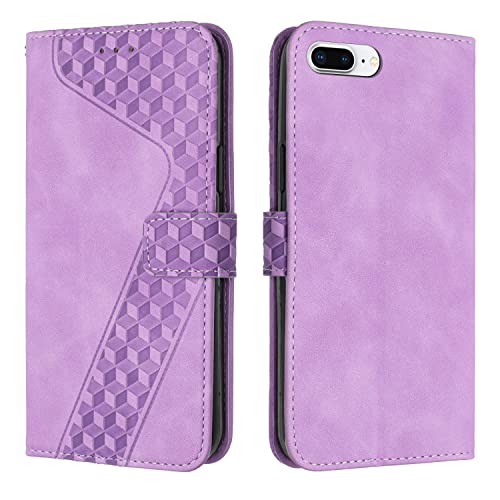 OKZone Kompatibel mit iPhone 6S/6 Plus Hülle, PU Leder Handyhülle Tasche Wallet Schutzhülle iPhone 6S/6 Plus (5,5 Zoll), Flip Cover Klappbar Etui mit Magnet Kartenfach TPU Lederhülle (Violett) von OKZone