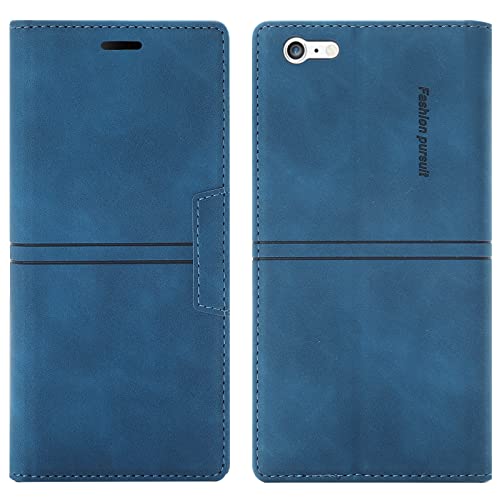 OKZone Kompatibel mit iPhone 6S Plus/6 Plus Hülle, Handyhülle Wallet PU Leder Kartenfach Magnet Klappbar Schutzhülle iPhone 6S Plus/6 Plus (5,5 Zoll) Hülle Flip Case Cover Stoßfest Klapphülle (Blau) von OKZone