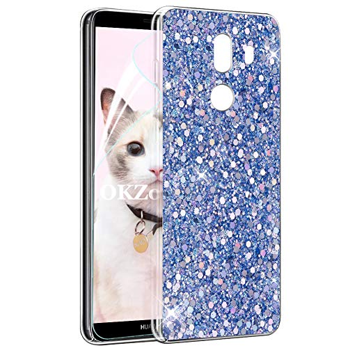 OKZone Mate 10 Pro Hülle, Luxus Glitzer Bling [Glänzende Mode] Design Weich TPU Bumper Case Silikon Schutzhülle Handy Tasche Rückseite Hülle Etui Cover TPU Bumper Schale für Huawei Mate 10 Pro (Blau) von OKZone