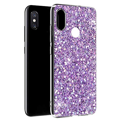 OKZone Xiaomi Mi 8 SE Hülle, Glitzer Bling [Glänzende Mode] Design Weich TPU Bumper Case Silikon Schutzhülle Handy Tasche Rückseite Hülle Etui Cover TPU Bumper Schale für Xiaomi Mi 8 SE (Lila) von OKZone