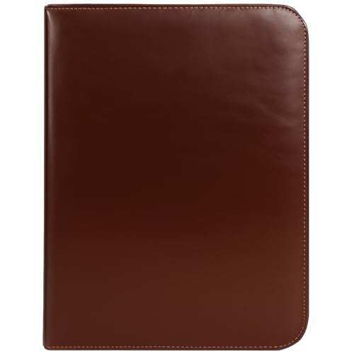 OLDE YORK Leder-Padfolio – Leder-Portfolio für Herren, Padfolio für Herren – 100% authentisches genarbtes Leder [Dunkelbraunes Leder] von OLDE YORK