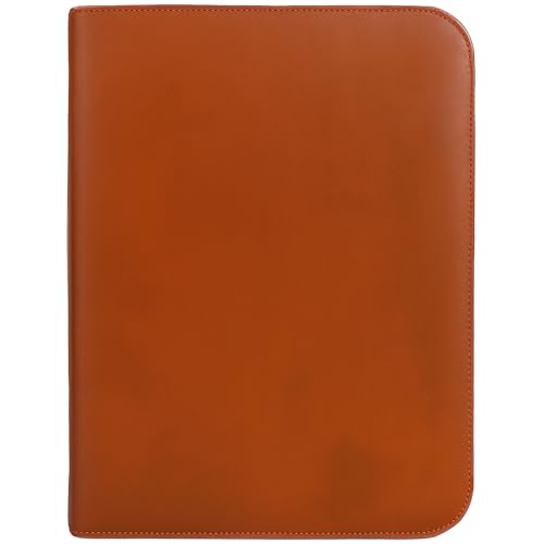 OLDE YORK Leder-Padfolio – Leder-Portfolio für Herren, Padfolio für Herren – 100% authentisches genarbtes Leder [Hellbraunes Leder] von OLDE YORK