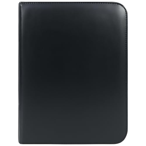 OLDE YORK Leder-Padfolio – Leder-Portfolio für Herren, Padfolio für Herren – 100% authentisches genarbtes Leder [schwarzes Leder] von OLDE YORK