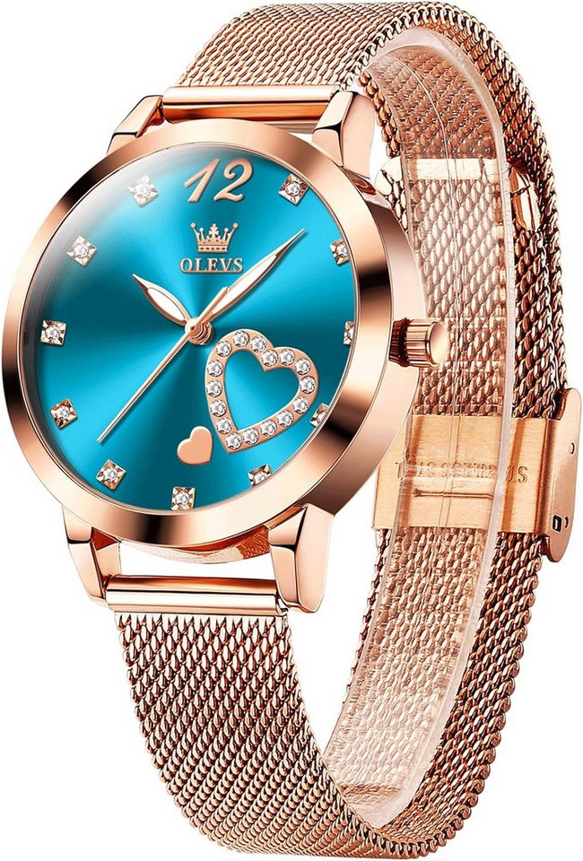 OLEVS Wasserdichte analoge Kleideruhr Watch, Exquisiten mit Diamanten Präzise Zeitmessung, Stilvolle Eleganz Design von OLEVS