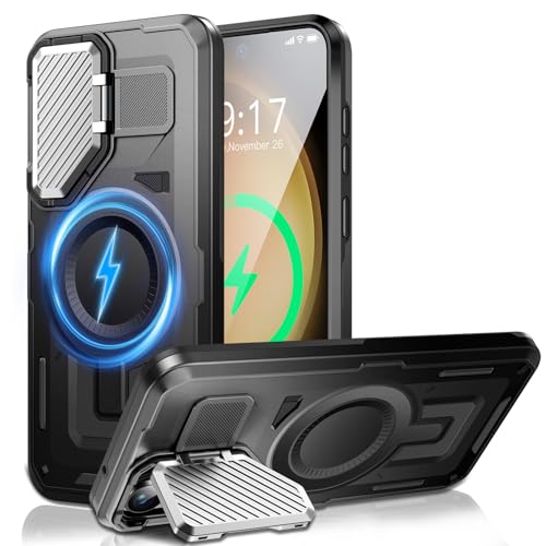 Kamera-Ständer Hülle für Galaxy S23 Plus, [Objektivschutz][für Mag Safe] 2025 Version–Militärischer Schutzstandard Schutzhülle für Samsung S23Plus 6,6 Zoll, Damen und Herren von OLHAOMAO