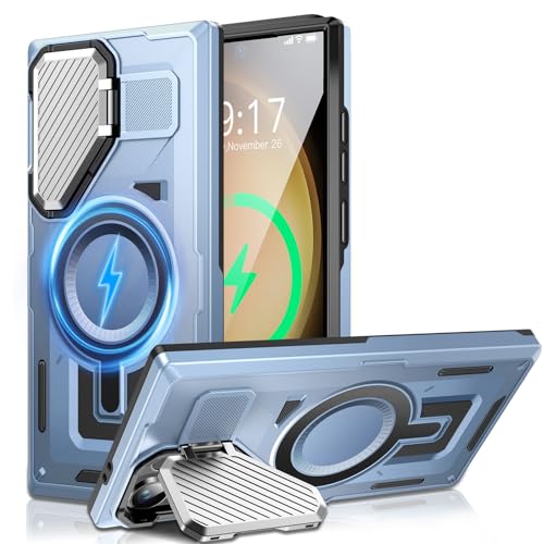 Kamera-Ständer Hülle für Galaxy S23 Ultra/S22 Ultra, [Objektivschutz][für Mag Safe] 2025 Version–Militärischer Schutzstandard Schutzhülle für Samsung S23Ultra/S22Ultra 6,8 Zoll, Damen und Herren von OLHAOMAO