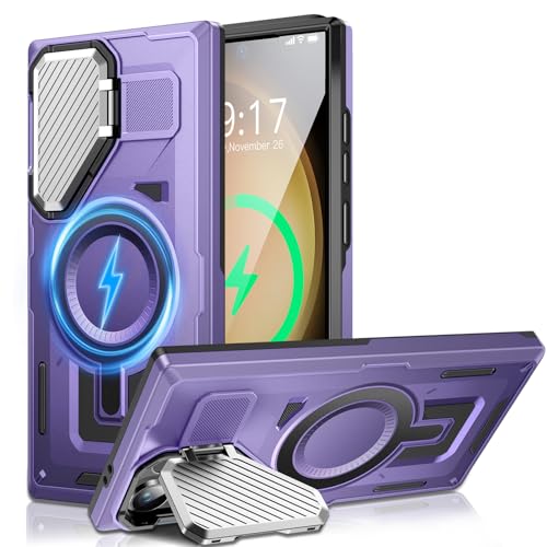 Kamera-Ständer Hülle für Galaxy S23 Ultra/S22 Ultra, [Objektivschutz][für Mag Safe] 2025 Version–Militärischer Schutzstandard Schutzhülle für Samsung S23Ultra/S22Ultra 6,8 Zoll, Damen und Herren von OLHAOMAO