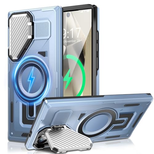 Kamera-Ständer Hülle für Galaxy S24 Ultra, [Objektivschutz][für Mag Safe] 2025 Version–Militärischer Schutzstandard Schutzhülle für Samsung S24Ultra 6,8 Zoll, Damen und Herren von OLHAOMAO