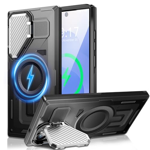 Kamera-Ständer Hülle für Galaxy S25 Ultra, [Objektivschutz][für Mag Safe] 2025 Version–Militärischer Schutzstandard Schutzhülle für Samsung S25Ultra 6,86 Zoll, Damen und Herren von OLHAOMAO
