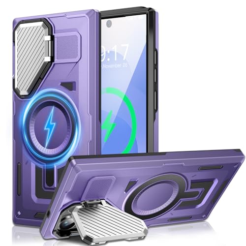 Kamera-Ständer Hülle für Galaxy S25 Ultra, [Objektivschutz][für Mag Safe] 2025 Version–Militärischer Schutzstandard Schutzhülle für Samsung S25Ultra 6,86 Zoll, Damen und Herren von OLHAOMAO