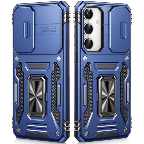 OLHAOMAO Hülle für Galaxy S23 Plus mit Ständer,[Magnetischer Ringständer][Schiebebare Kameraabdeckung] Militärische Objektivschutzhülle für Samsung S23 Plus 6,6",Blau von OLHAOMAO